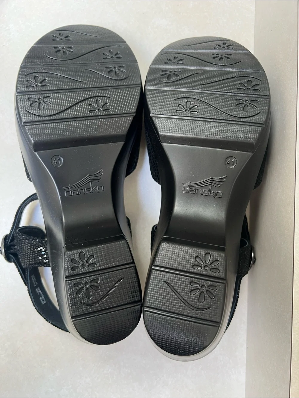 Dansko Dillon June Black Lizard Style Leather Slingback Open-Toe Sandals Sz 41